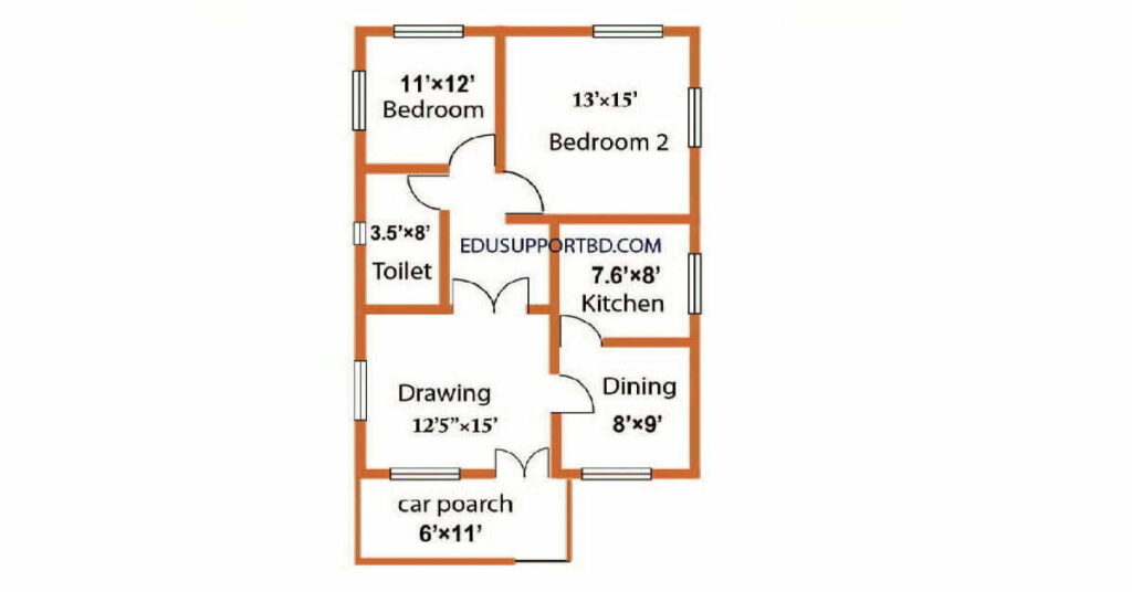 TWO Bed Room House Plan Design