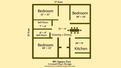 Three BedRoom Ground Floor Plan Design